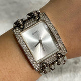 Guess Mod Heavy Metal Diamonds Silver Dial Silver Steel Strap Watch for Women - W95088L1 Buy Now By Guess