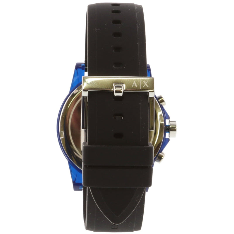 Armani Exchange Outerbanks Chronograph Black Dial Black Silicone Strap Watch For Men - AX1339