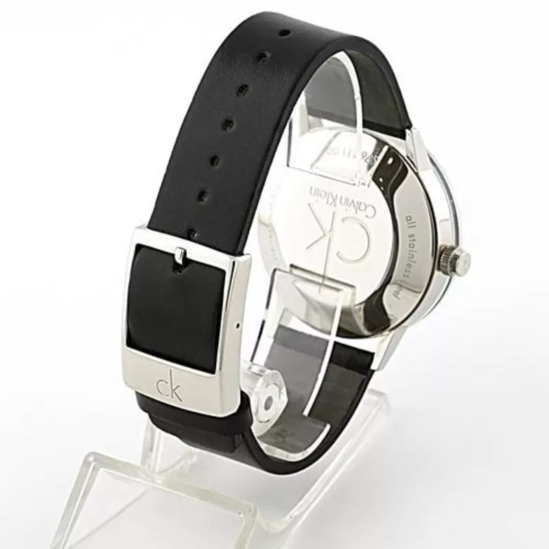 Calvin Klein Post Minimal Silver Dial Black Leather Strap Watch for Men - K7621192 Buy Now By Calvin Klein