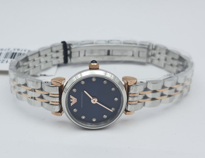 Emporio Armani Gianni T Bar Quartz Blue Dial Two Tone Steel Strap Watch For Women - AR11222 Buy Now By Emporio Armani