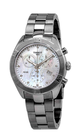 Tissot PR 100 Sport Chic Chronograph Diamonds Mother of Pearl Dial Silver Steel Strap Watch for Women - T101.917.11.116.00 Buy Now By Tissot