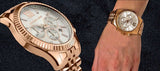 Michael Kors Lexington Chronograph White Dial Rose Gold Steel Strap Watch For Women - MK8313 Buy Now By Michael Kors