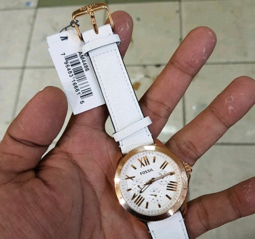 Fossil Cecile White Dial White Leather Strap Watch for Women - AM4486 Buy Now By Fossil