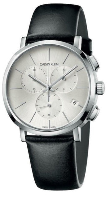 Calvin Klein Posh Silver Dial Black Leather Strap Watch for Men - K8Q371C6 Buy Now By Calvin Klein