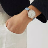 Emporio Armani Aurora Quartz Mother of Pearl White Dial Blue Leather Strap Watch For Women - AR11109 Buy Now By Emporio Armani