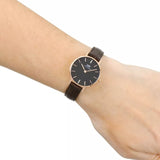 Daniel Wellington Classic Petite York Black Dial Brown Leather Strap Watch For Women - DW00100226 Buy Now By Daniel Wellington