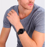 Fossil The Minimalist Black Dial Black Steel Strap Watch for Men - FS5308 Buy Now By Fossil