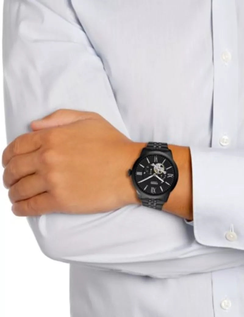 Fossil Townsman Multi Function Mechanical Black Dial Black Steel Strap Watch for Men - ME3062 Buy Now By Fossil