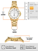 Fossil Blue Dive Three Hand White Dial Gold Steel Strap Watch For Women - ES5350
