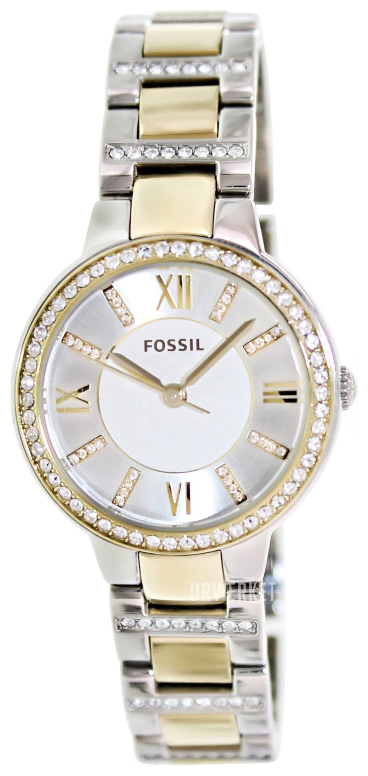 Fossil Virginia Silver Dial Two Tone Steel Strap Watch for Women - ES3503 Buy Now By Fossil