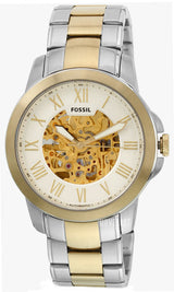 Fossil Grant Automatic Skeleton White Dial Two Tone Steel Strap Watch for Men - ME3112 Buy Now By Fossil