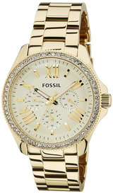 Fossil Cecile Chronograph Gold Dial Gold Steel Strap Watch for Women - AM4482 Buy Now By Fossil