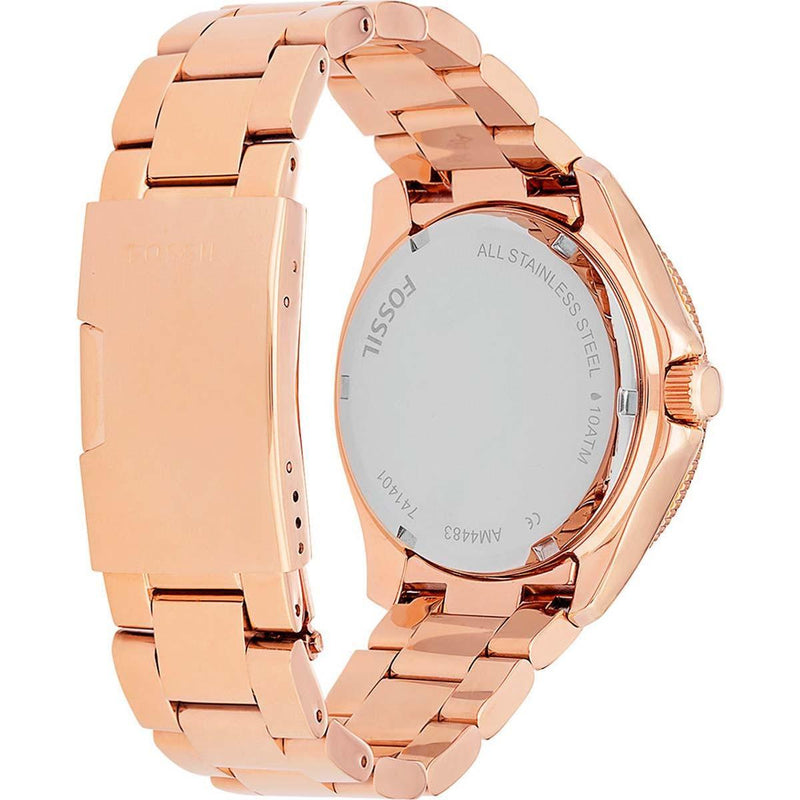 Fossil Cecile Rose Gold Dial Rose Gold Steel Strap Watch for Women - AM4483 Buy Now By Fossil