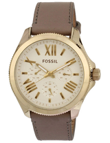 Fossil Cecile Champagne Dial Grey Leather Strap Watch for Women - AM4529 Buy Now By Fossil