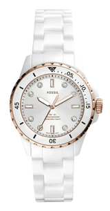 Fossil FB-01 Analog White Dial White Ceramic Strap Watch for Women - CE1107 Buy Now By Fossil
