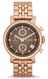 Fossil Boyfriend Chronograph Brown Dial Rose Gold Steel Strap Watch for Women - ES3494 Buy Now By Fossil