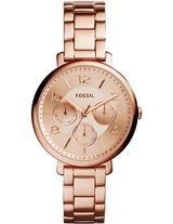 Fossil Jacqueline Rose Gold Dial Rose Gold Steel Strap Watch for Women - ES3665