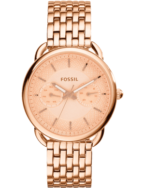 Fossil Tailor Rose Gold Dial Rose Gold Stainless Steel Strap Watch for Women - ES3713