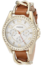 Fossil Riley Multifunction White Dial Orange Leather Strap Watch for Women - ES3723 Buy Now By Fossil