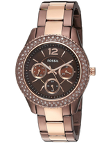 Fossil Stella Multifunction Brown Dial Two Tone Steel Strap Watch for Women - ES4079 Buy Now By Fossil