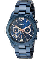 Fossil Perfect Boyfriend Multifunction Blue Dial Blue Steel Strap Watch for Women - ES4093 Buy Now By Fossil