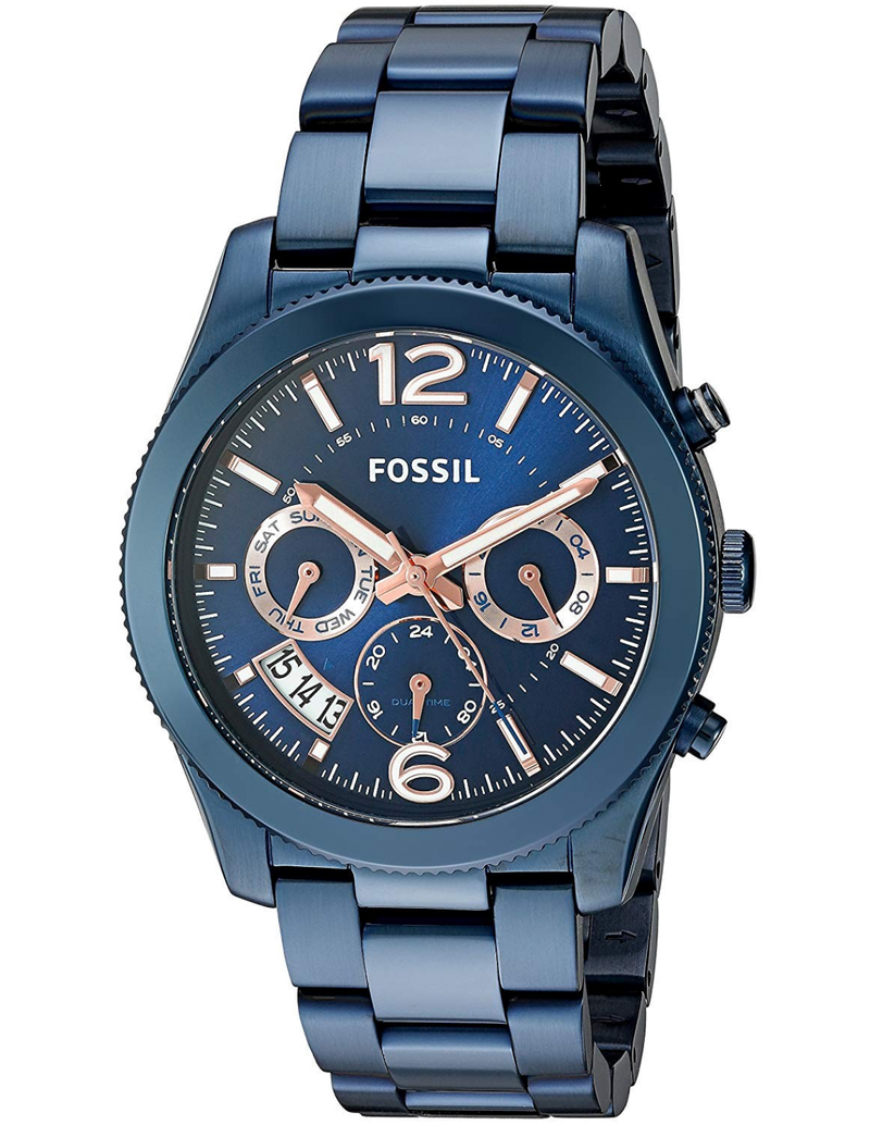 Fossil Perfect Boyfriend Multifunction Blue Dial Blue Steel Strap Watch for Women - ES4093 Buy Now By Fossil