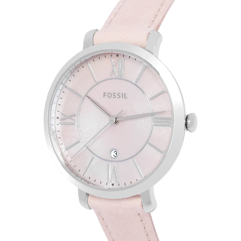 Shop Fossil Jacqueline Blush Mother of Pearl Dial Pink Leather Strap Watch for Women - ES4151 in USA