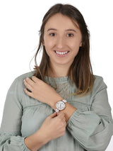 Fossil Jacqueline Quartz Mother of Pearl White Dial White Leather Strap Watch for Women - ES4579 Buy Now By Fossil