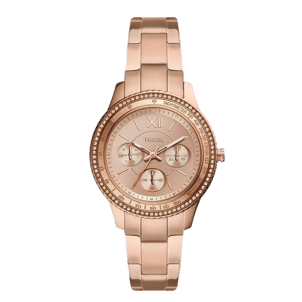 Fossil Stella Sport Multifunction Rose Gold Dial Rose Gold Steel Strap Watch for Women - ES5106 Buy Now By Fossil