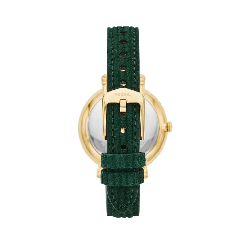 Fossil Jacqueline Multifunction Moonphase Mother of Pearl White Dial Green Leather Strap Watch for Women - ES5244 Buy Now By Fossil