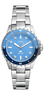 Fossil Blue Dive Three Hand Blue Dial Silver Steel Strap Watch For Women - ES5353 Buy Now By Fossil