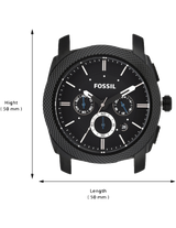 Fossil Machine Chronograph Black Dial Black Silicone Strap Watch for Men - FS4487 Buy Now By Fossil