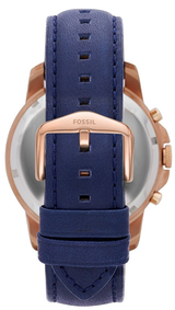Fossil Grant Chronograph Blue Dial Blue Leather Strap Watch for Men - FS4835 Buy Now By Fossil