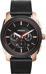 Fossil Machine Chronograph Black Dial Black Leather Strap Watch for Men - FS5120 Buy Now By Fossil