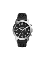 Fossil Pilot 54 Chronograph Black Dial Black Leather Strap Watch for Men - FS5181 Buy Now By Fossil