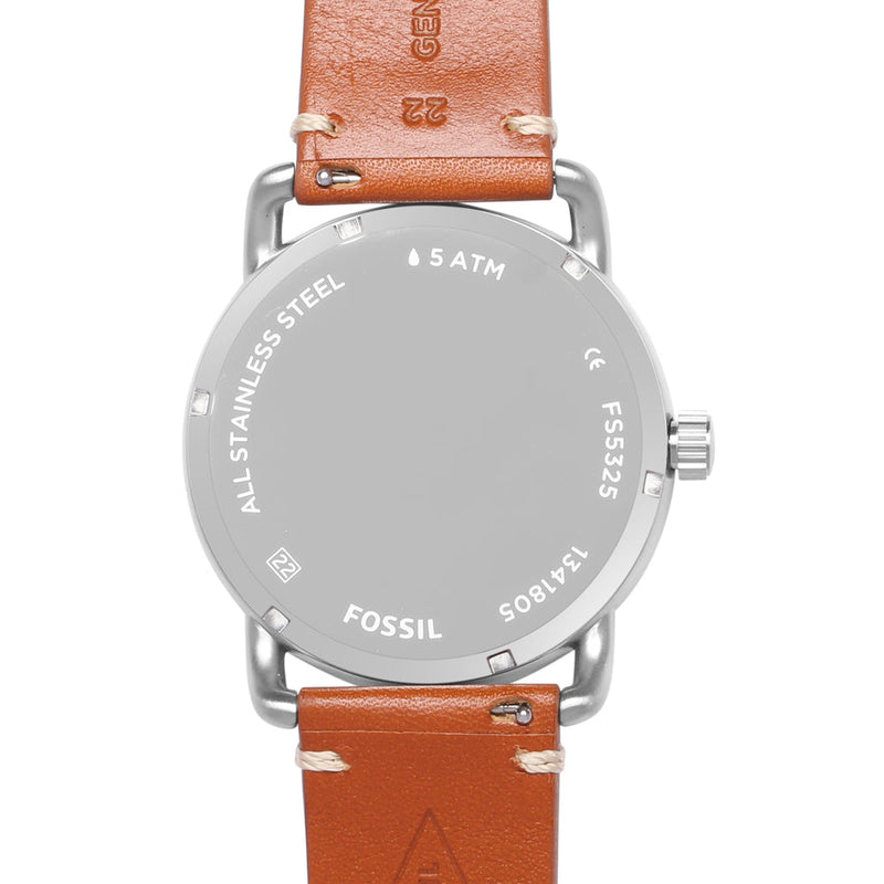Shop Fossil Commuter Blue Dial Blue Leather Strap Watch for Men - FS5325 in USA