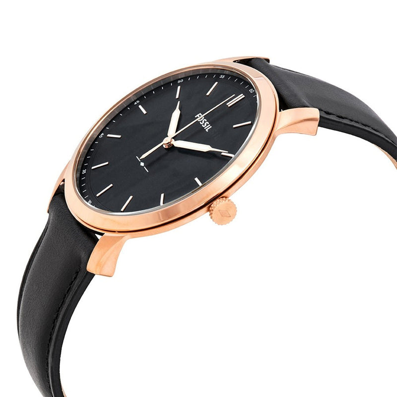Fossil The Minimalist Black Dial Black Leather Strap Watch for Men - FS5376 Buy Now By Fossil