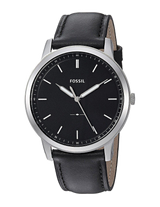Fossil The Minimalist Three Hand Black Dial Black Leather Strap Watch for Men - FS5398 Buy Now By Fossil