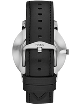 Fossil The Minimalist Carbon Series Black Dial Black Leather Strap Watch for Men - FS5497