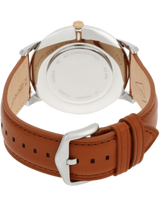 Shop Fossil The Minimalist 3H Blue Dial Brown Leather Strap Watch for Men - FS5499 in USA