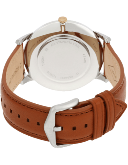 Shop Fossil The Minimalist 3H Blue Dial Brown Leather Strap Watch for Men - FS5499 in USA