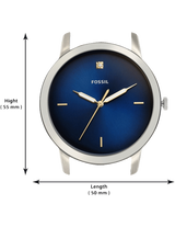 Shop Fossil The Minimalist 3H Blue Dial Brown Leather Strap Watch for Men - FS5499 in USA
