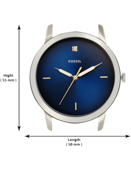 Shop Fossil The Minimalist 3H Blue Dial Brown Leather Strap Watch for Men - FS5499 in USA