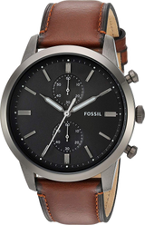 Fossil Townsman Chronograph Gray Dial Brown Leather Strap Watch for Men - FS5522 Buy Now By Fossil