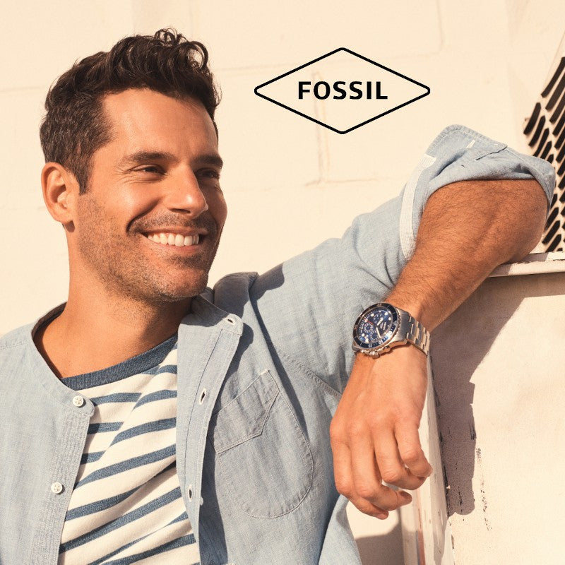 Fossil FB-03 Chronograph Blue Dial Silver Steel Strap Watch for Men - FS5724 Buy Now By Fossil