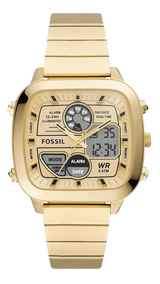 Fossil Retro Analog-Digital Gold Dial Gold Steel Strap Watch for Men - FS5889 Buy Now By Fossil