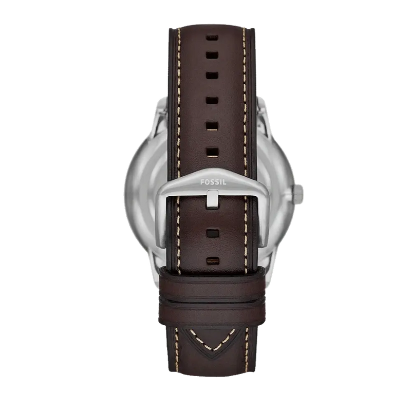 Fossil Neutra Minimalist Moonphase Silver Dial Brown Leather Strap Watch for Men - FS5905 Buy Now By Fossil