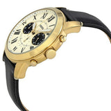 Fossil Grant Chronograph White Dial Black Leather Strap Watch for Men - FS5272 Buy Now By Fossil