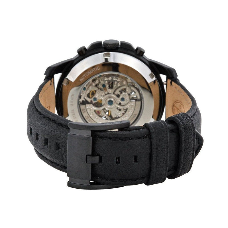 Fossil Grant Automatic Black Dial Black Leather Strap Watch for Men - ME3028 Buy Now By Fossil
