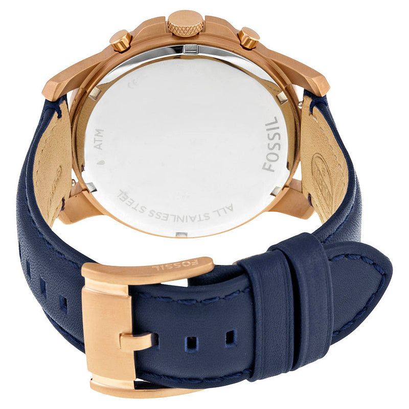 Fossil Grant Chronograph Blue Dial Blue Leather Strap Watch for Men - FS4835 Buy Now By Fossil